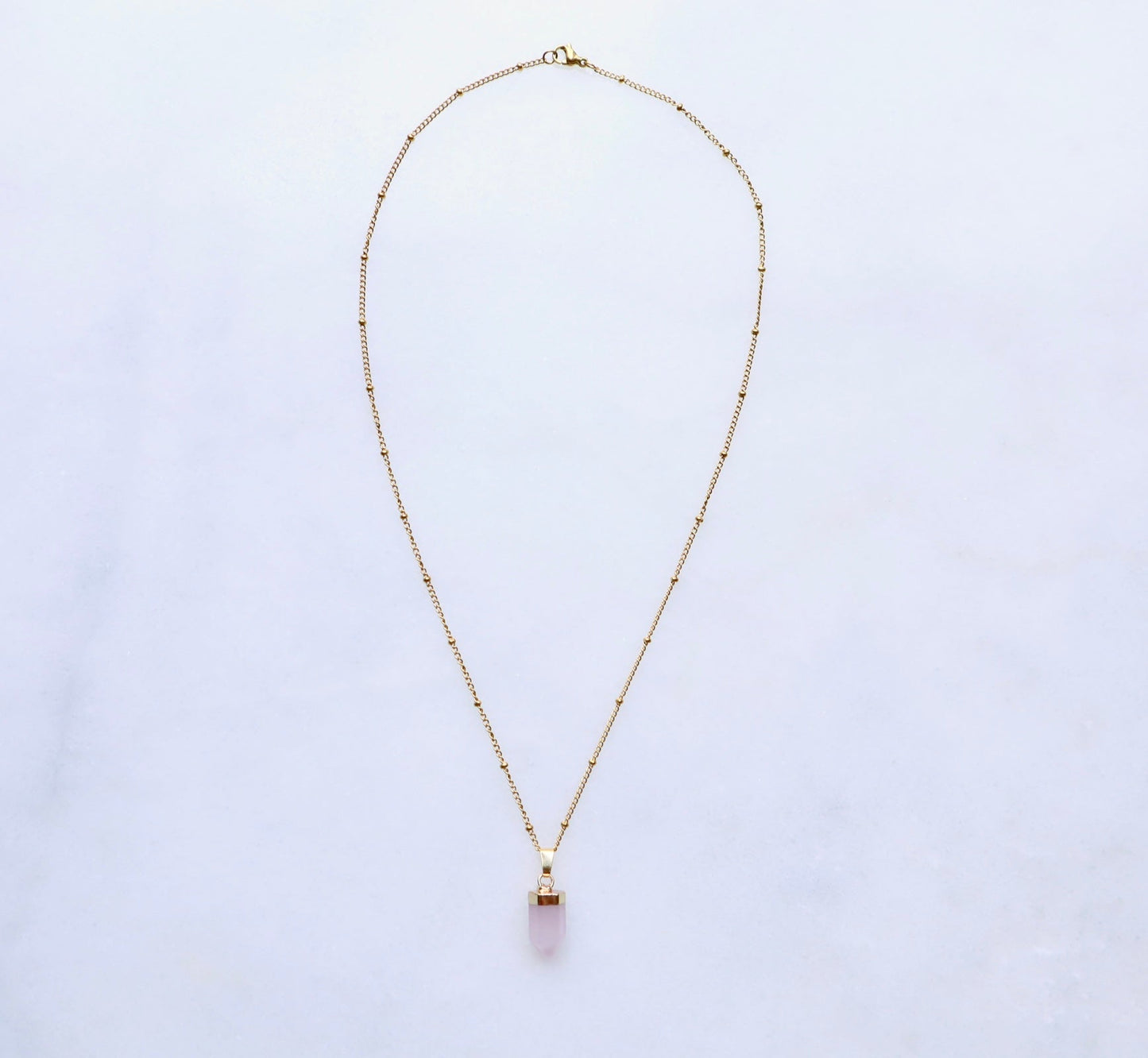 Rose Quartz Point Necklace