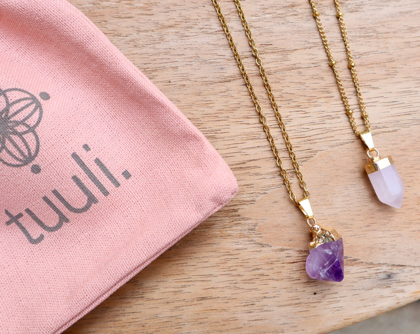 Rose Quartz Point Necklace