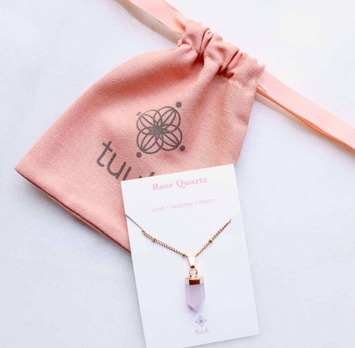 Rose Quartz Point Necklace