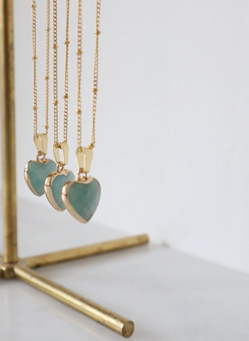 Amazonite Heart Necklace