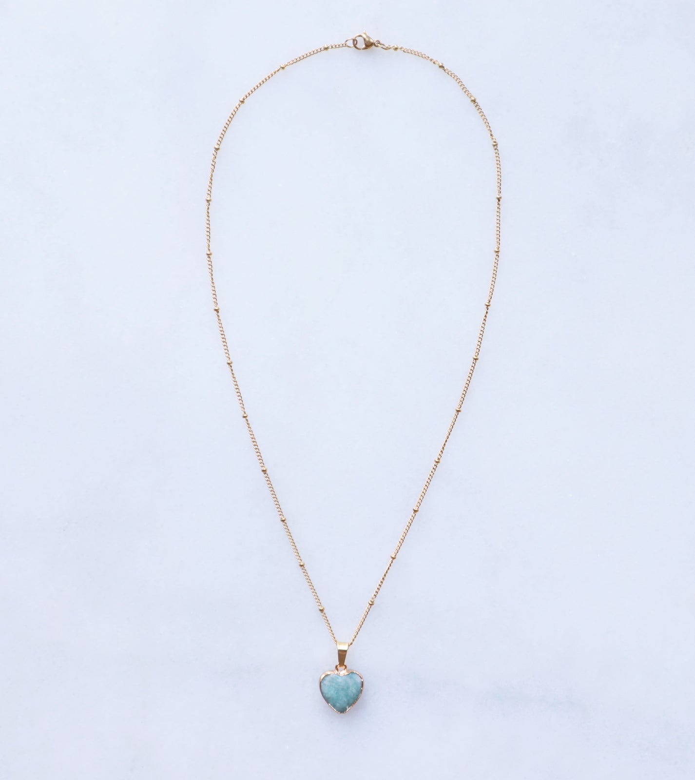 Amazonite Heart Necklace