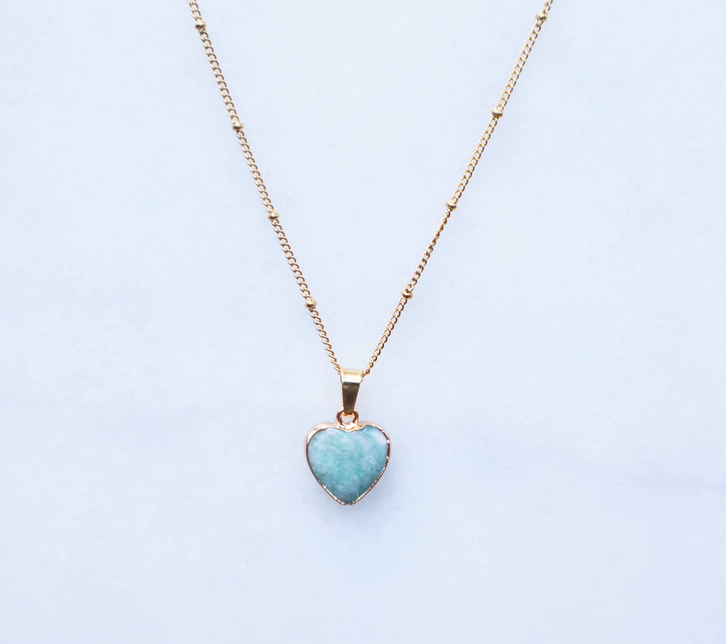 Amazonite Heart Necklace