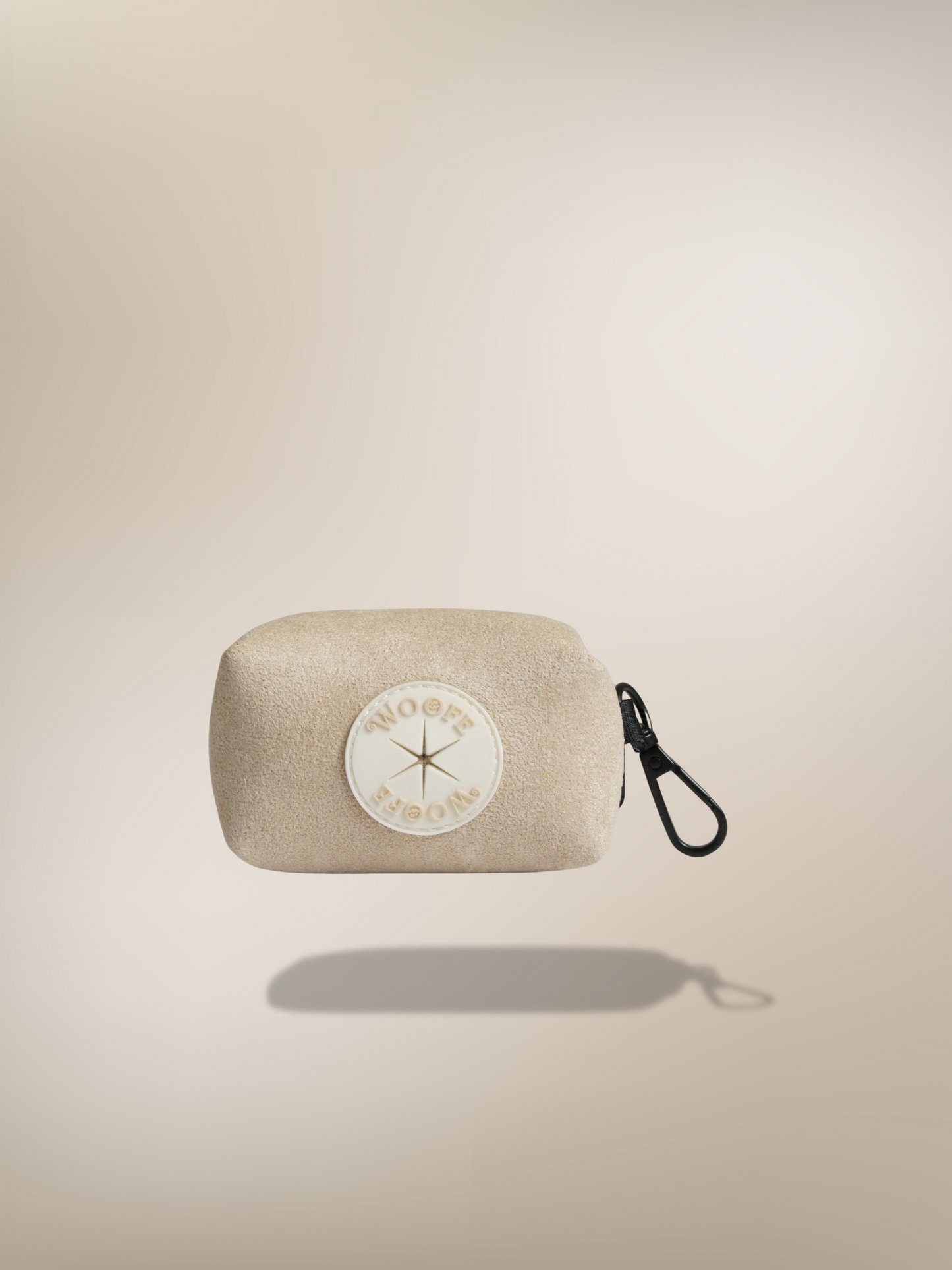 Beige Fur Harness & Leash with Free Waste Bag Holder