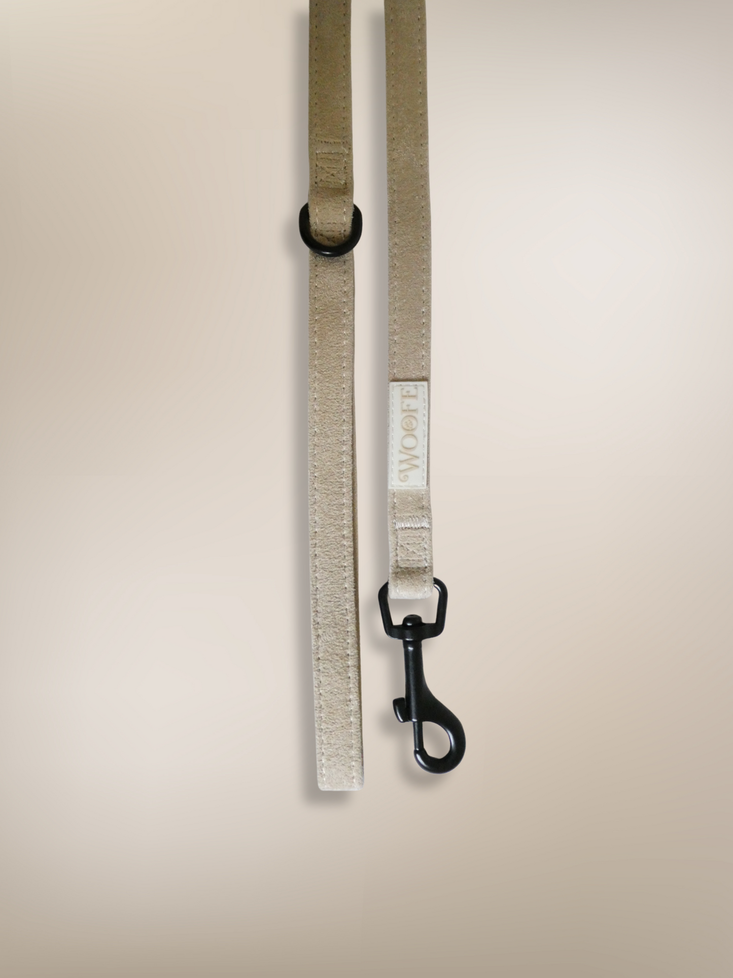 Beige Fur Harness & Leash with Free Waste Bag Holder