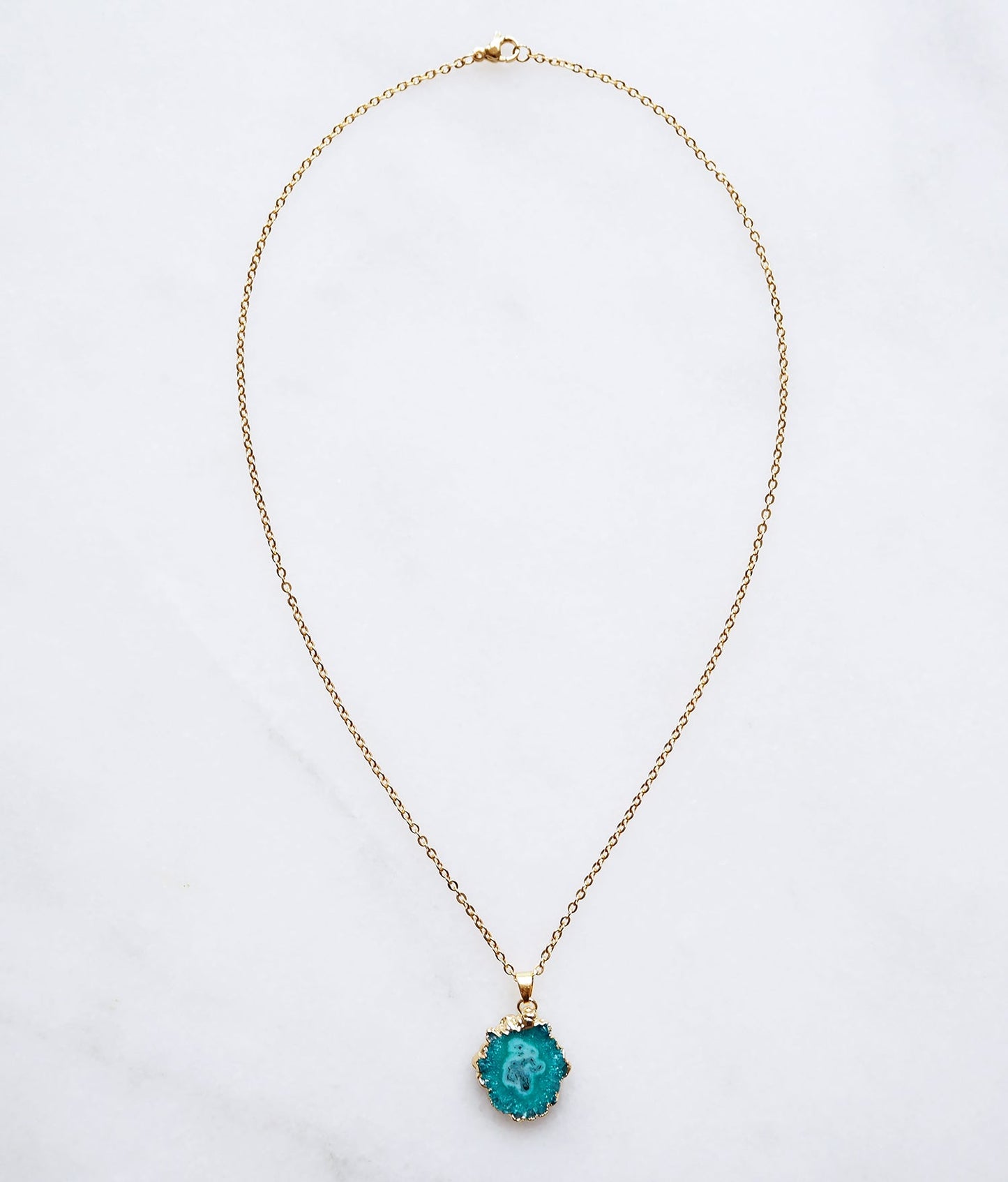 Turquoise Druzy Agate Necklace