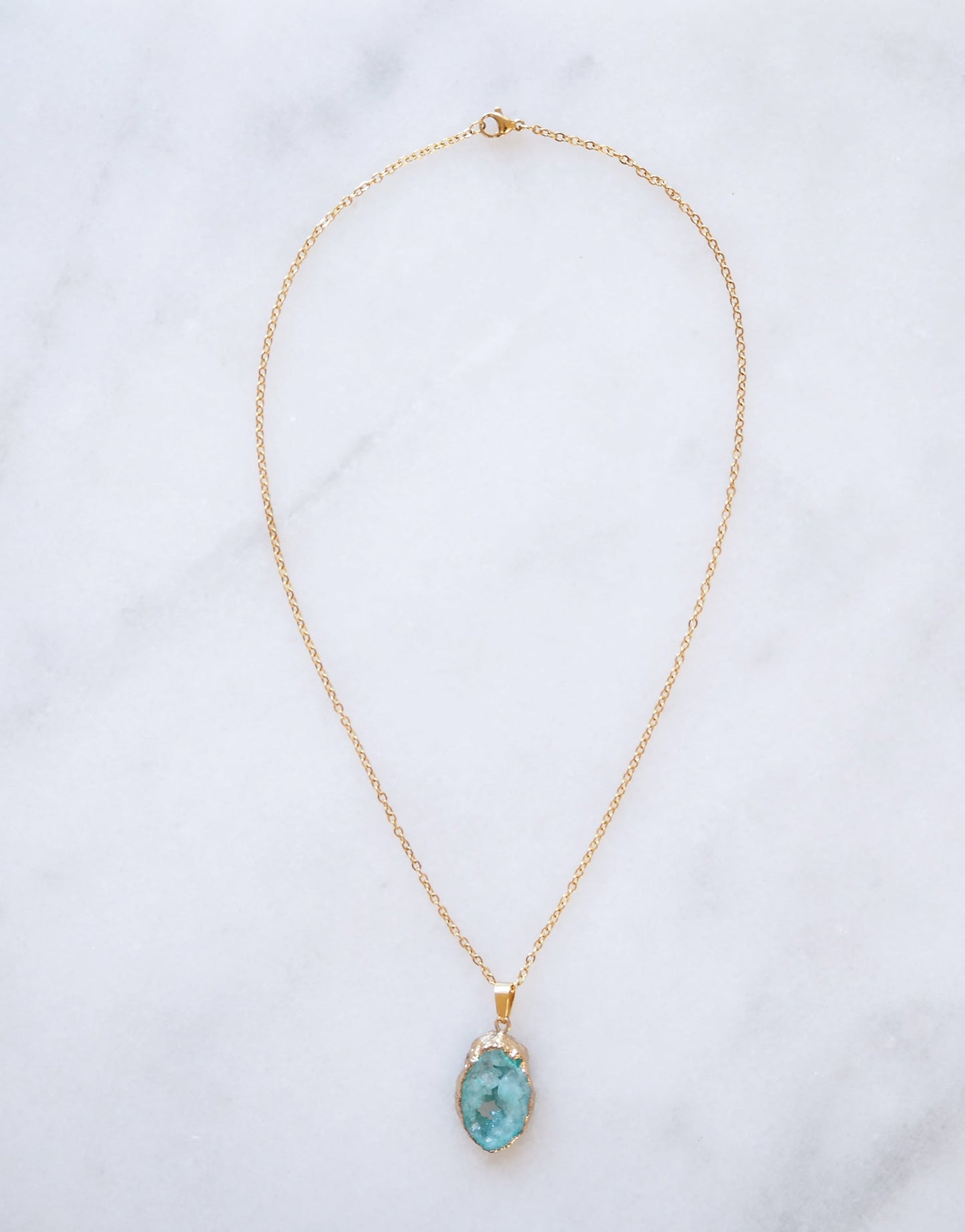 Limited Edition Turquoise Druzy Sprinkle Necklace - Small