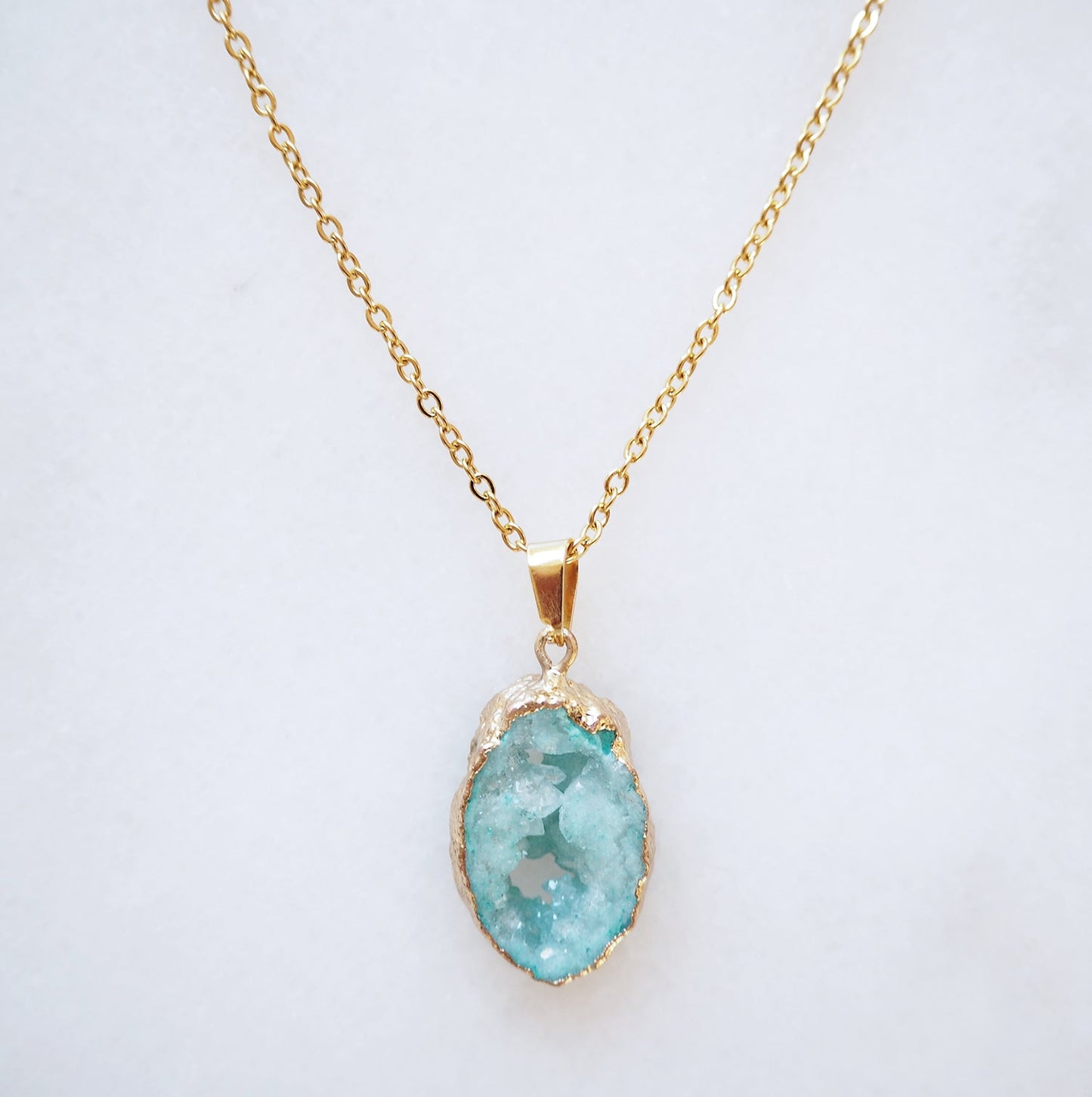Limited Edition Turquoise Druzy Sprinkle Necklace - Small