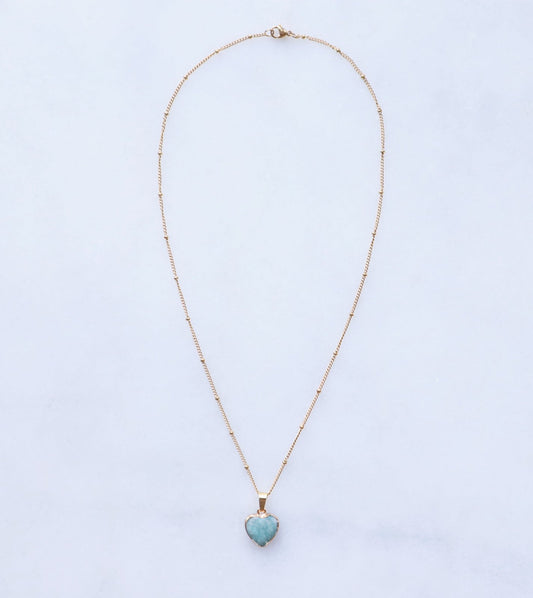 Amazonite Heart Necklace