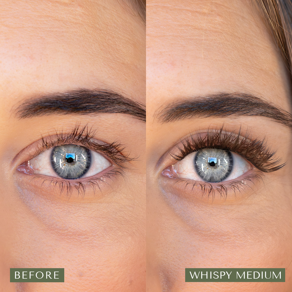 Pre-Glued Whispy Medium - Press-On Lashes (Brown)