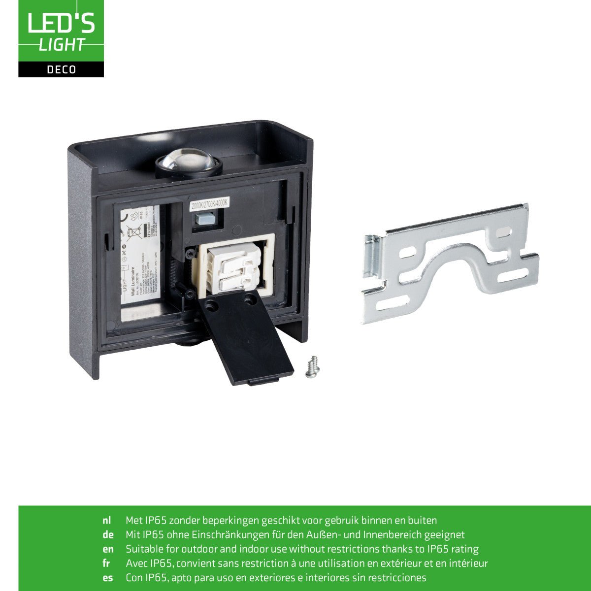 Buitenlamp met Lichtbron - Wandarmatuur - 170lm 2000K/2700K/4000K - Zwart - IP65