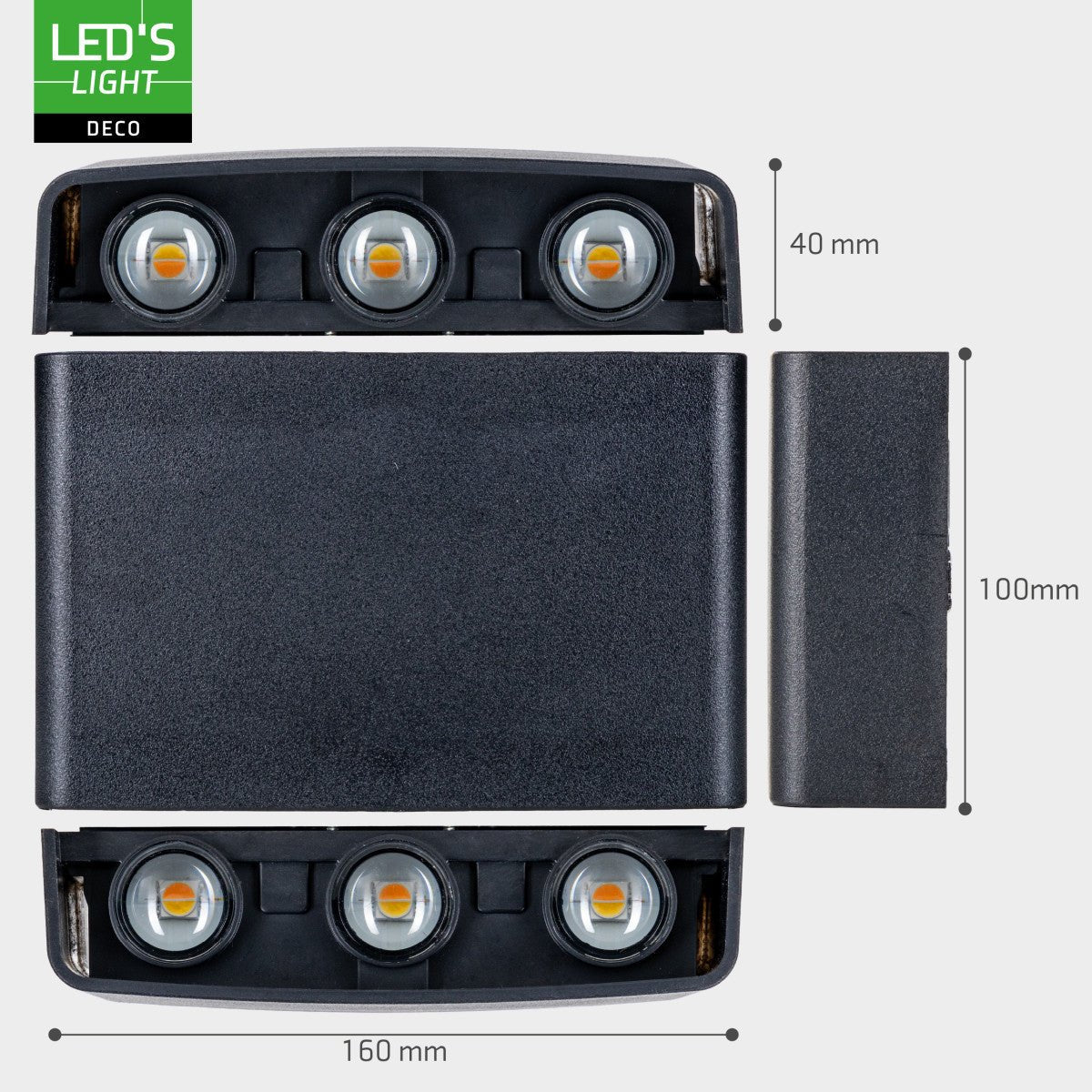 Buitenlamp met Lichtbron - Wandarmatuur - 450lm 2000K/2700K/4000K - Zwart - IP65