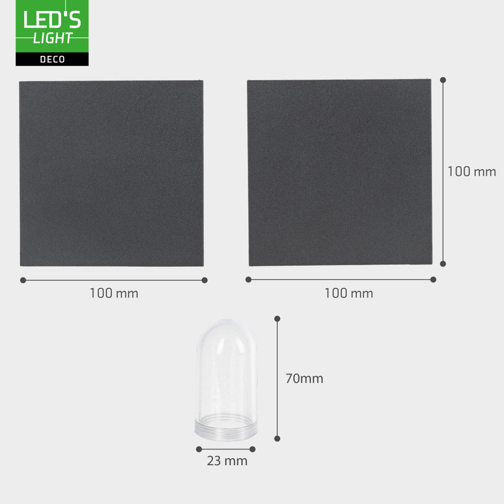 Lumo Cube Antraciet - Wandarmatuur zonder lichtbron - Excl 1xG9 - IP65