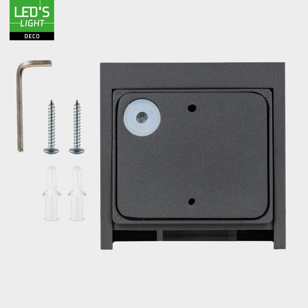 Lumo Cube Antraciet - Wandarmatuur zonder lichtbron - Excl 1xG9 - IP65