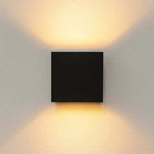 Lumo Qube Wandlamp Buitenlamp met Lichtbron - wandarmatuur - 380lm 1800K - Zwart - IP54