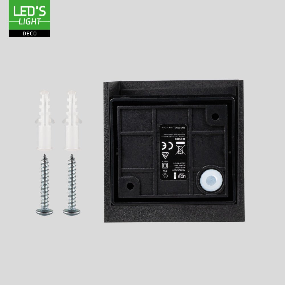 Lumo Qube Wandlamp Buitenlamp met Lichtbron - wandarmatuur - 380lm 1800K - Zwart - IP54