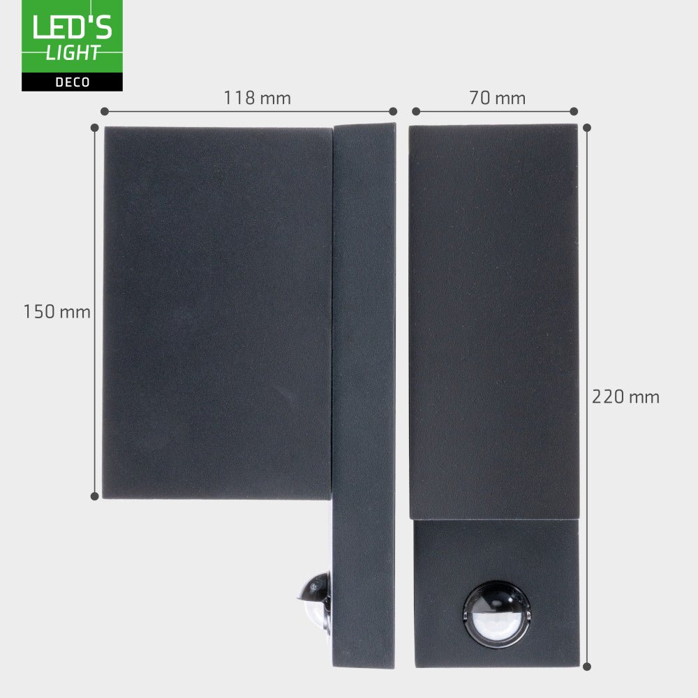 NØRD Up&Down Sensor - Aluminum - Wandarmatuur - 2xGU10 - Zwart