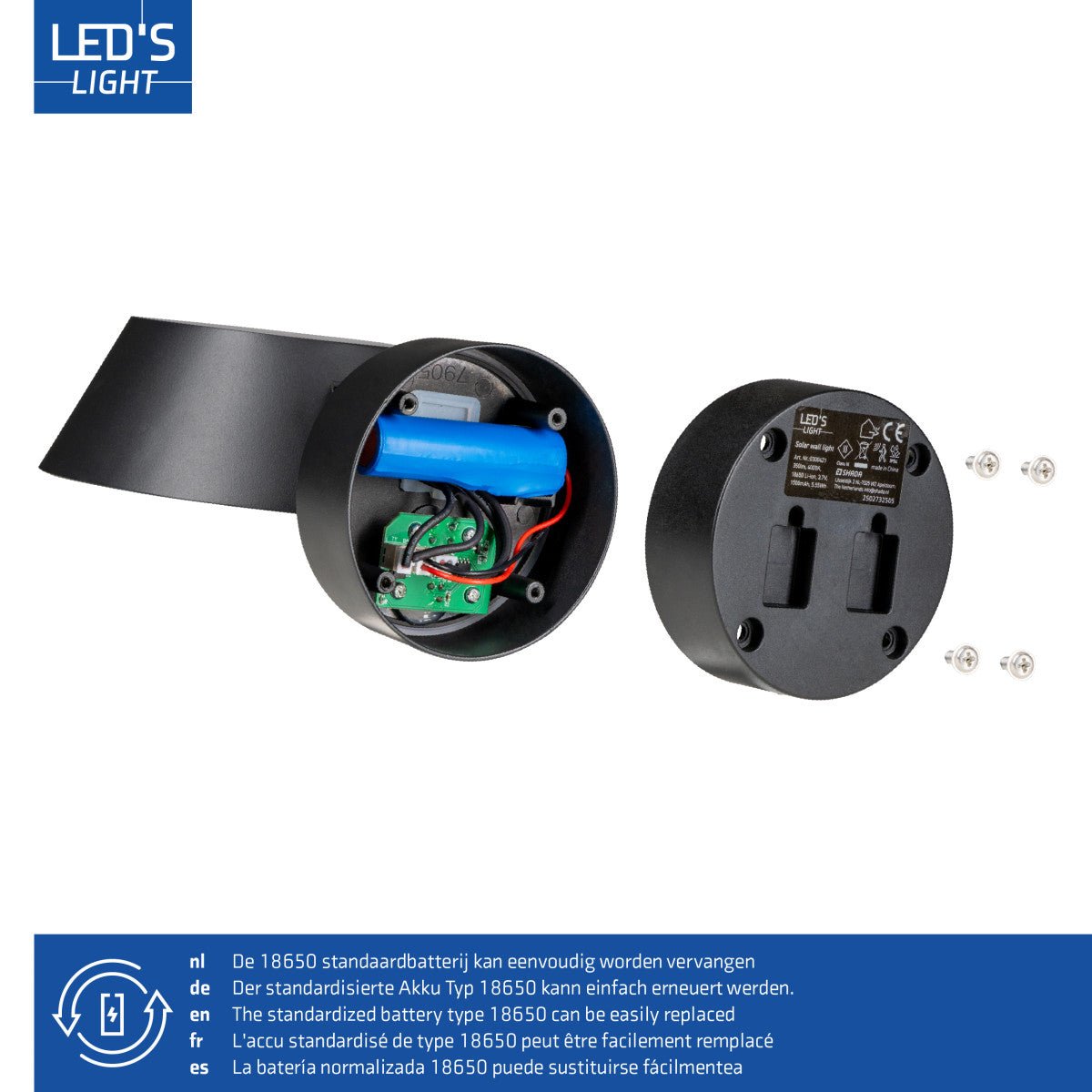 Solar Wandlamp Buitenlamp met Bewegingssensor - 350lm - 4000K - Zwart - IP54 - Sensor